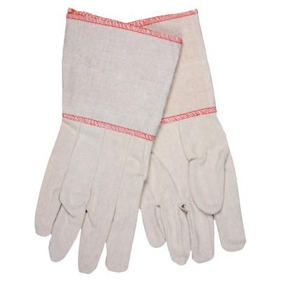 MCR Safety Cotton Canvas Gloves, Large, Natural, Plasticized Gauntlet Cuff, 8200G