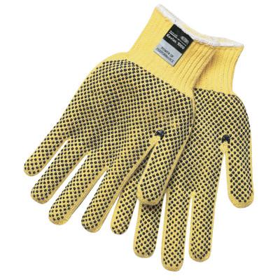 MCR Safety 2-Sided PVC Dotted Gloves, Large, Yellow, 9366L