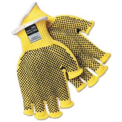 MCR Safety PVC Dotted Kevlar String Knit Gloves, Medium, Knit-Wrist, Yellow, Dots 2 Side, 9369M