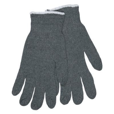 MCR Safety Multipurpose String Knit Gloves, Cotton/Polyester, Large, Gray/White, 9637LM
