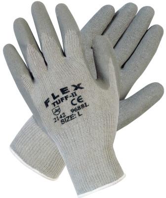 MCR Safety Flex Tuff-II Latex Coated Gloves, X-Large, Black/Gray, 9688VXL