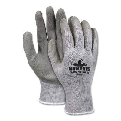 MCR Safety Flex Tuff-II Latex Coated Gloves, Small, Gray, 9688S