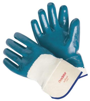 MCR Safety Predator Nitrile Coated Gloves, Large, Blue, Smooth, Palm/Knuckle, Canvas Cuff, 9760