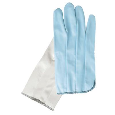 MCR Safety Vinyl Laminated Gloves with Vented Back, Large, Pale Blue/White, 9870L