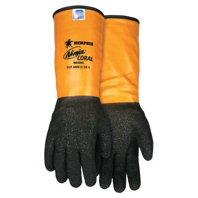 MCR Safety Ninja Gloves, Large, Salt-n-Pepper/Gold/Black, N6464L