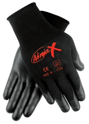 MCR Safety Ninja X Bi-Polymer Coated Palm Gloves, Large, Black, N9674L