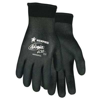 MCR Safety Ninja Ice Gloves, Large, Black, 1.083 in, 1.083 in, Fully Coated, N9690FCL