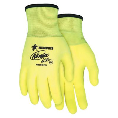 MCR Safety Ninja Ice Hi-Vis Gloves, Large, Hi-Vis Lime/White, N9690HVL