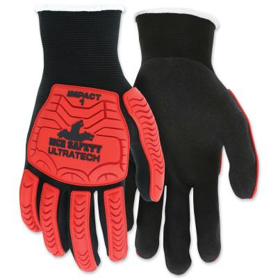 MCR Safety_UT1950_UltraTech™_Impact_Level_1_Mechanics_Knit_Glove_2X_Large_Black_Red