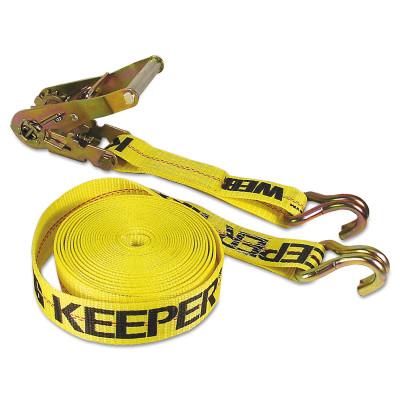 Keeper® Ratchet Tie-Down Straps, Double-J Hooks, 2 in W, 40 ft L, 10,000 lb Capacity, 04624