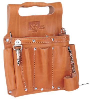 Ideal® Industries Tuff-Tote Tool Pouches, 8 Compartments, Brown, Premium Leather, 35-950