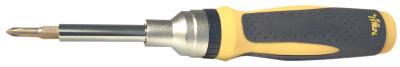 Ideal?? Industries 9-in-1 Ratch-a-Nut Screwdriver, #1;#2, 1/4;5/16;7/16" Open, 1/4;3/16" Tip Width, 35-988