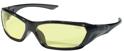 MCR Safety ForceFlex Protective Eyewear, Amber Lens, Duramass Hard Coat, Black Frame, FF124