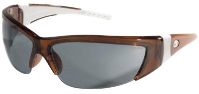 MCR Safety ForceFlex Protective Eyewear, Gray Lens, Duramass HC, Translucent Brown Frame, FF222