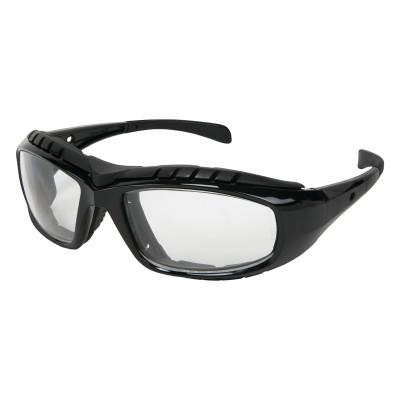 MCR Safety Hornet DX Safety Glasses, Clear Lens, Duramass Anti-Fog, Black Frame, HDX110AF