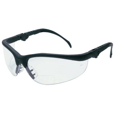 MCR Safety Klondike Plus Magnifiers Protective Eyewear, Clear Lens, Black Frame, 1.5Diopter, K3H15