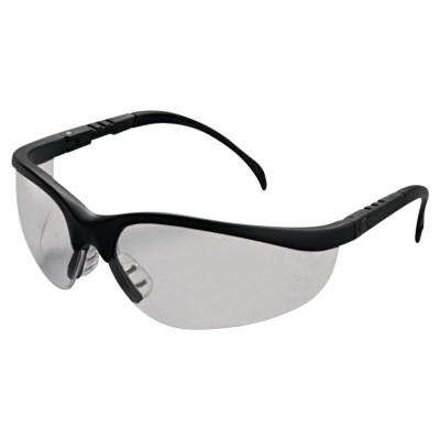 MCR Safety Klondike Protective Eyewear, Clear Lens, Polycarbonate, Anti-Fog, Black Frame, KD110AF