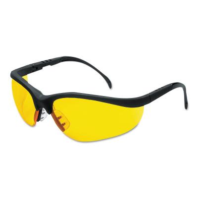 MCR Safety Klondike Protective Eyewear, Amber Lens, Duramass Hard Coat, Black Frame, KD114
