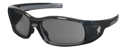 MCR Safety Swagger Safety Glasses, Gray Lens, Polycarbonate, Black Frame, Polycarbonate, SR112