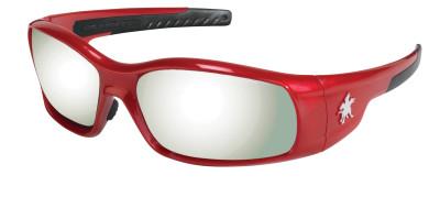 MCR Safety Swagger Safety Glasses, Silver Mirror Lens, Red Frame, SR137