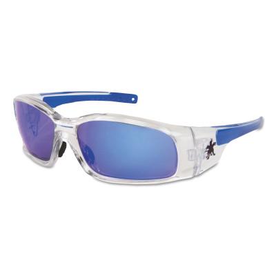 MCR Safety Swagger® Safety Glasses, Blue Diamond Mirror Lens, Duramass HC, Clear Frame, SR148B