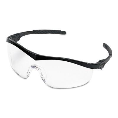MCR Safety Storm Protective Eyewear, Clear Lens, Duramass Anti-Fog, Black Frame, Nylon, ST110AF