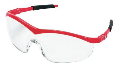 MCR Safety Storm Protective Eyewear, Clear Lens, Duramass Hard Coat, Red Frame, Nylon, ST130