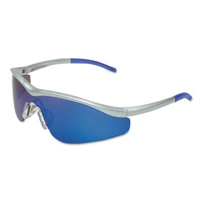 MCR Safety Triwear Protective Eyewear, Blue Diamond Mirror Lens, Steel Frame, T1148B