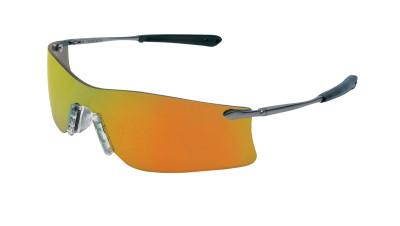 MCR Safety Rubicon Protective Eyewear, Fire Lens, Polycarbonate, Scratch-Resistant, Frame, T411R