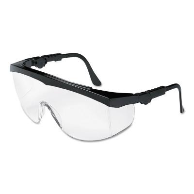 MCR Safety Tomahawk Protective Eyewear, Clear Lens, Polycarbonate, Anti-Fog, Black Frame, TK110AF