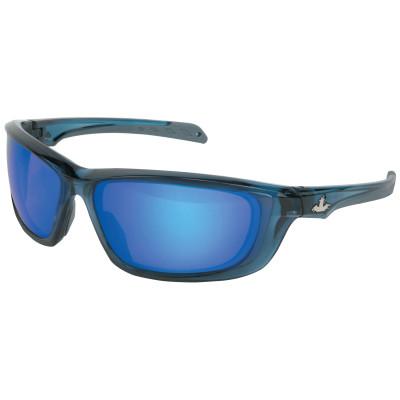 MCR Safety USS Defense Safety Glasses, Blue Diamond Mirror Lens, Duramass HC, Blue Frame, UD128BZ