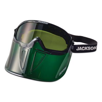 Jackson Safety GPL500 Series Premium Goggle with Detachable Face Shield, Green Frame, AF, Shade 3 IR, 21001