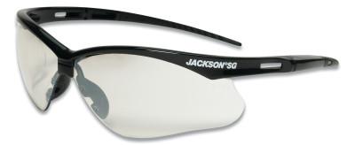 Jackson Safety SG Series Safety Glasses, Indoor-Outdoor, Polycarbonate, Hard Coat Lens, Black, 50004