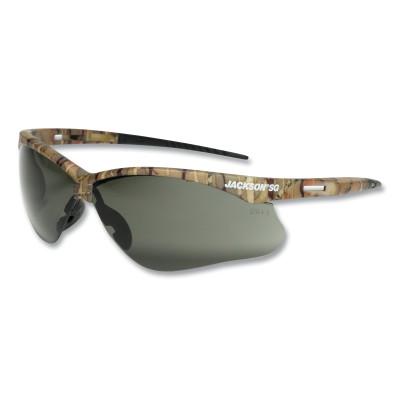 Jackson Safety SG Series Safety Glasses, Smoke, Polycarbonate, Hardcoat Lens, Camo, 50015