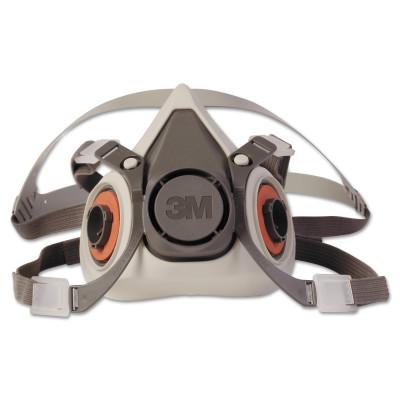 3M™ Half Facepiece Respirator 6000 Series, Small, Resist Gases, Vapors, Particulates, Adjustable Strap, TPE, 6100