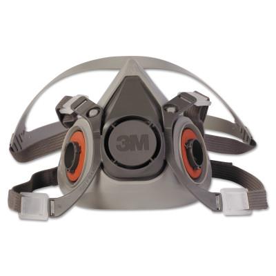 3M™ Half Facepiece Respirator 6000 Series, Medium, Resist Gases, Vapors, Particulates, Adjustable Strap, TPE, 6200