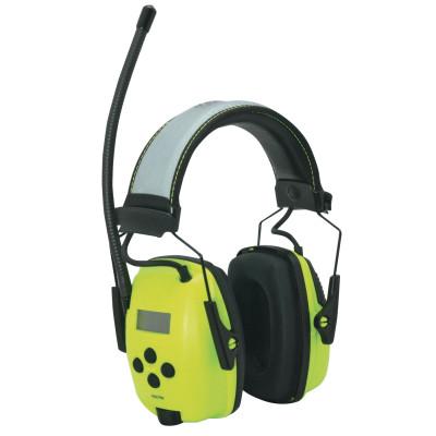 Honeywell Sync Hi-Vis Digital AM/FM Radio Earmuff, 25 dB, Hi-Vis Green, 1030390