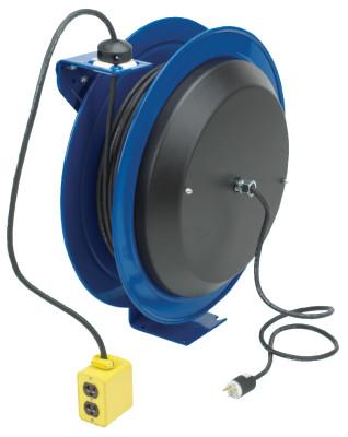 Coxreels?? PC13 Series Power Cord Reels, 12/3 AWG, 20 A, 50 ft, Quad Industrial Receptacle, PC13-5012-B