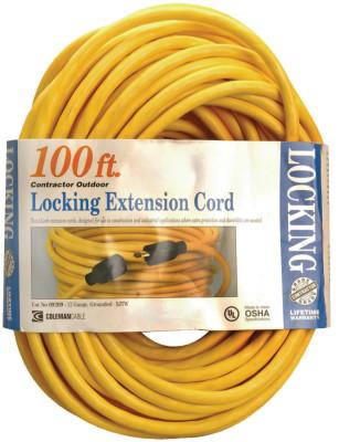 CCI?? Twist Lock Extension Cord, 100 ft, 1 Outlet, 09209