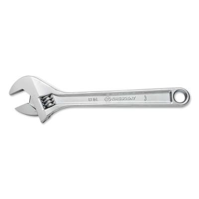 Apex Tool Group Adjustable Chrome Wrench, 15 in Long, 1-11/16 in Opening, AC215BK