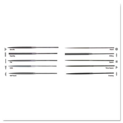 Apex Tool Group Needle Files, 6 1/4 in, Half Round, 37814