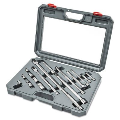 Apex Tool Group 16 Pc. Socket Accessories Sets, 1/4 to 3/4 in Drive, Chrome, CTK16ASET