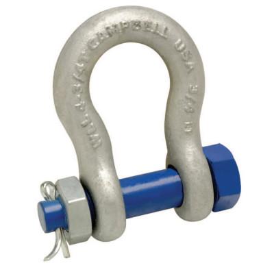 Apex Tool Group Bolt Type Anchor Shackles, 1 1/8 in Bail Size, 9.5 Tons, 5391835