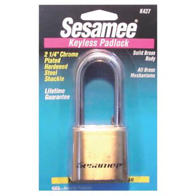 CCL™ Sesamee  Keyless Padlocks, 5/16 in Diam., 2 1/4 in L X 1 in W, Brass, K0437