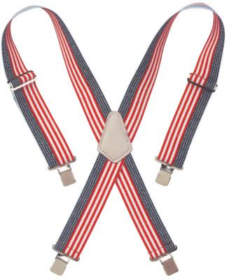 CLC Custom Leather Craft RED WHITE & BLUE 2" WIDEWORK SUSPENDERS, 110USA