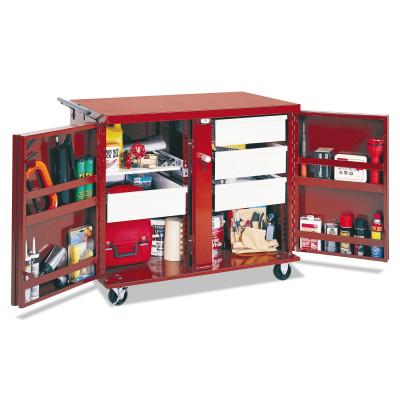 Apex Tool Group Rolling Work Benches, 43 7/8W x 26 7/8D x 40 5/8H, 2 Doors 6 Drawers, 1 Shelf, 678990