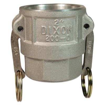 Dixon Valve Andrews Type D Cam and Groove Couplers, 6 in (NPT) Female, Aluminum, 600-D-AL