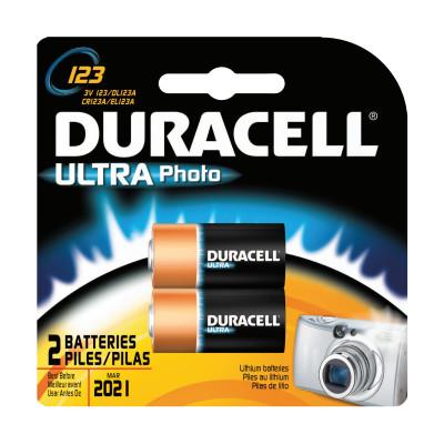 Duracell?? Lithium Battery, 3V, 123, 2/PK, DL123AB2PK