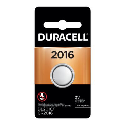 Duracell?? Lithium Battery, 3V, 2016 Coin Cell, 1 EA/PK, DL2016BPK