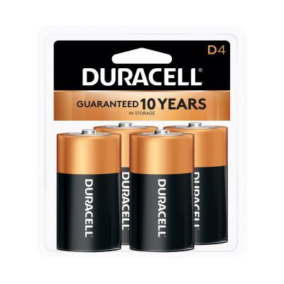 Duracell?? CopperTop Alkaline Battery, D, 1.5 V, 4/PK, MN1300R4Z